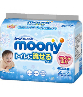 Moony baby wipes flushable toilet type 50*3